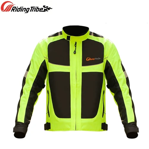 Chaqueta de motocicleta transpirable de estilo veraniego para hombre y mujer, abrigo de moto de noche de alta visibilidad con 5 uds de almohadillas protectoras JK-21