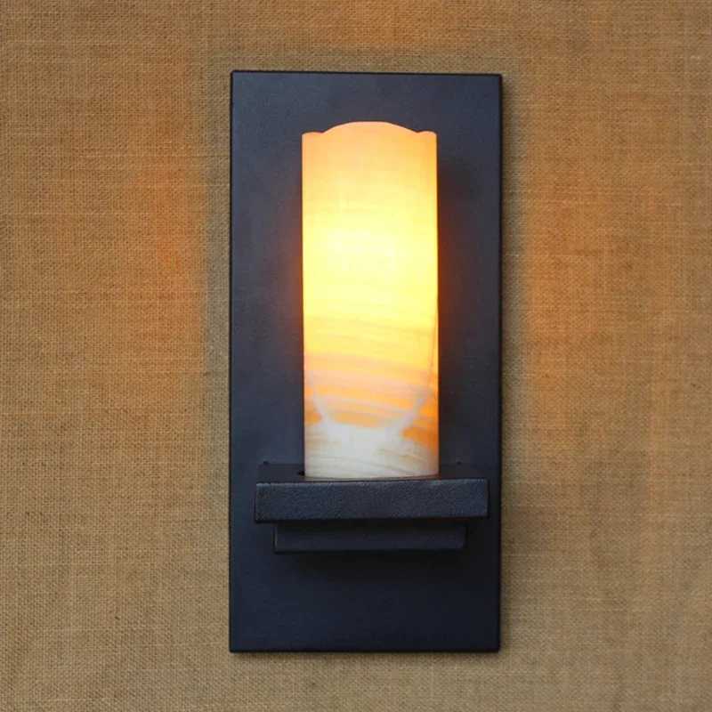 lampada-da-parete-vintage-retro-in-metallo-nero-con-paralume-in-vetro-e-marmo-attacco-e27-per-bagno-specchiera-portico-luce-notturna-applique-da-bar