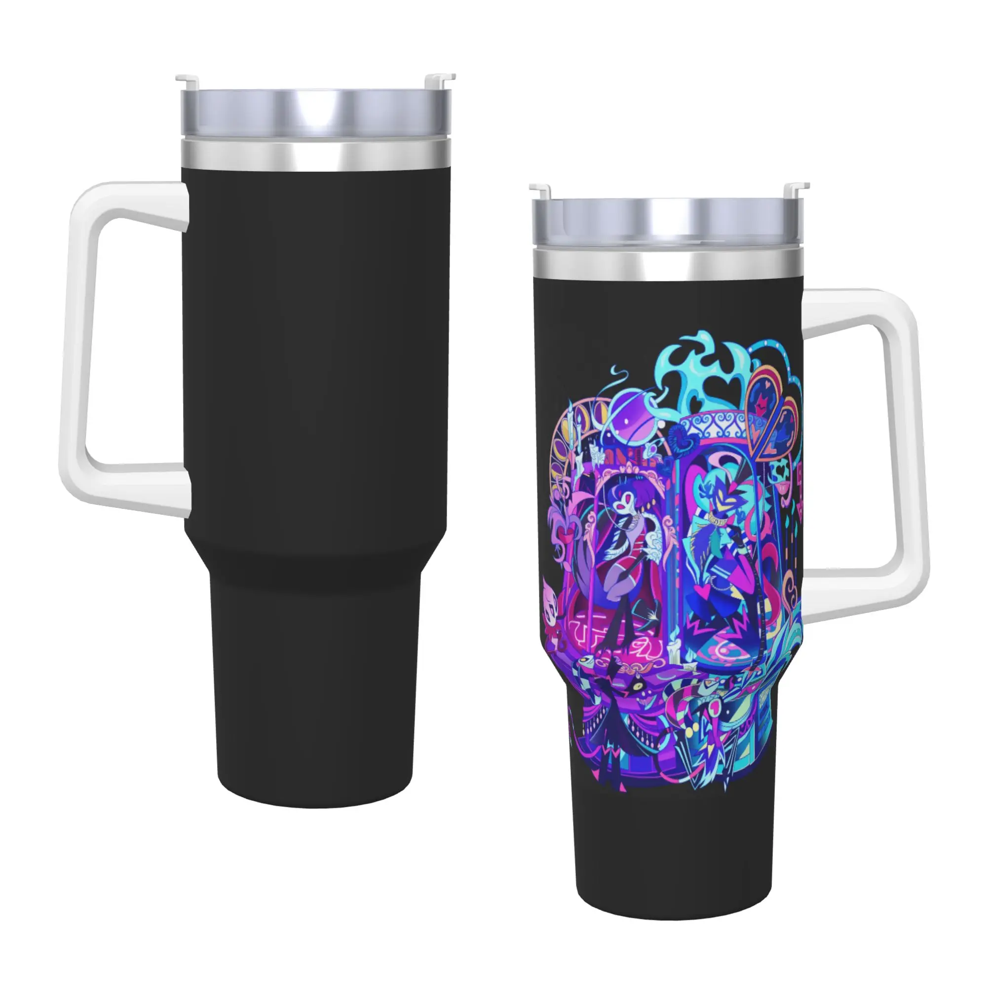 

Stolas x Blitz Stainless Steel Tumbler Helluva Boss Camping Mug With Straws and Lid Large Mugs Cup Cold Drink Water Bottle