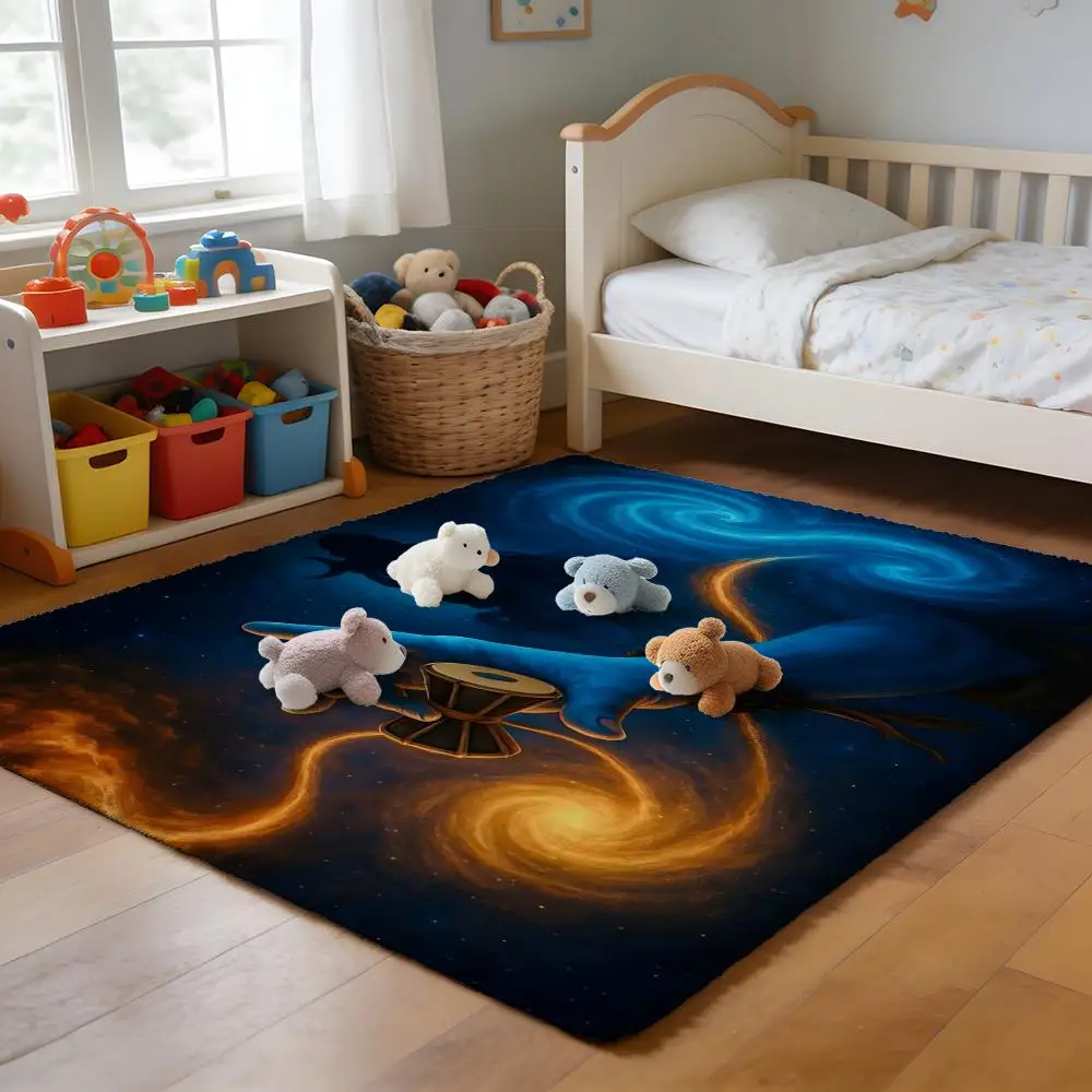 

Floor Mat Soft Flannel Rug Non-Slip Absorbent Mat for Bathroom Bedroom Home Decor Christmas Tree Santa