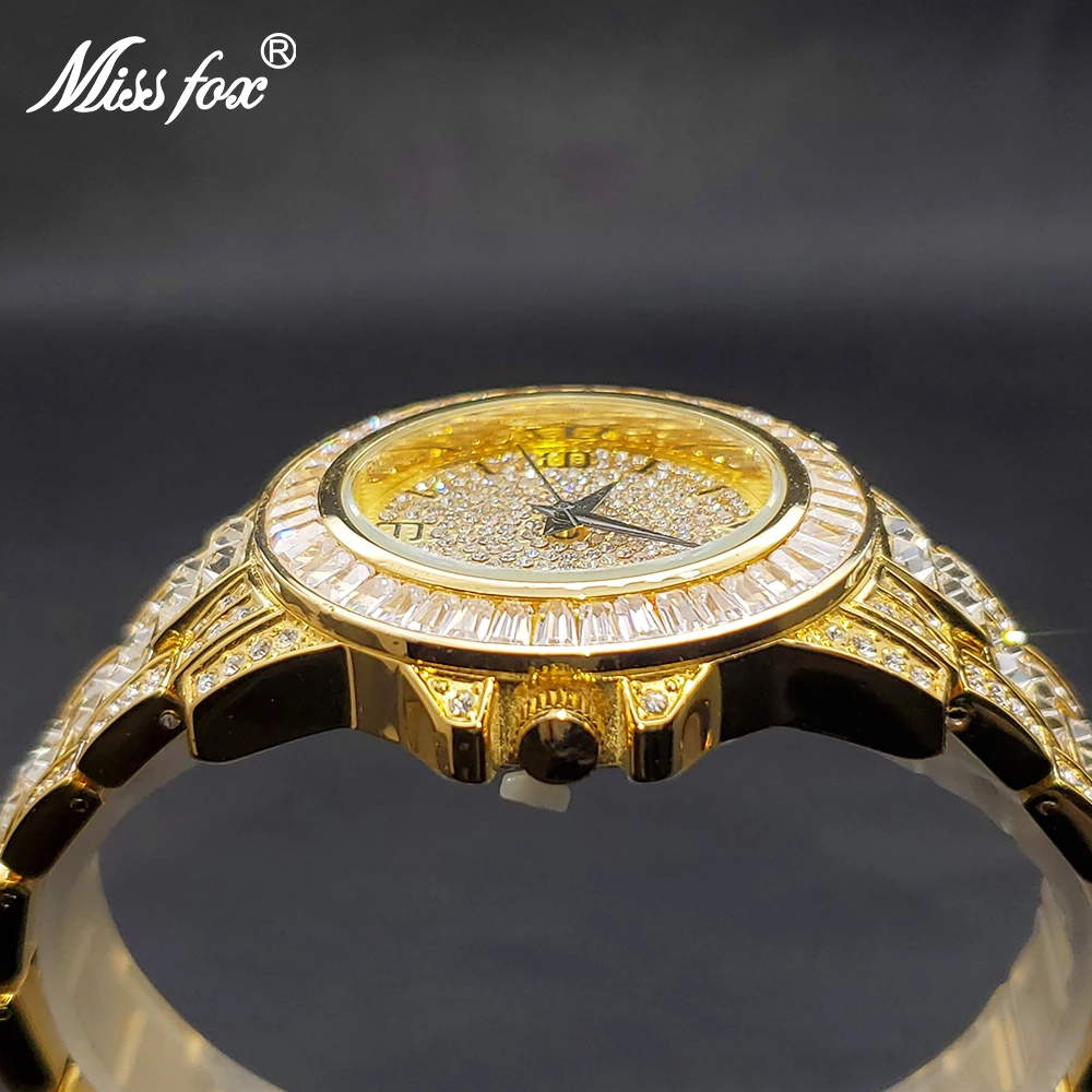 Montre à Quartz pour femmes, boîtier en diamant, élégant, 40mm, pour grand poignet, mode, bijoux de fête classique pour dames