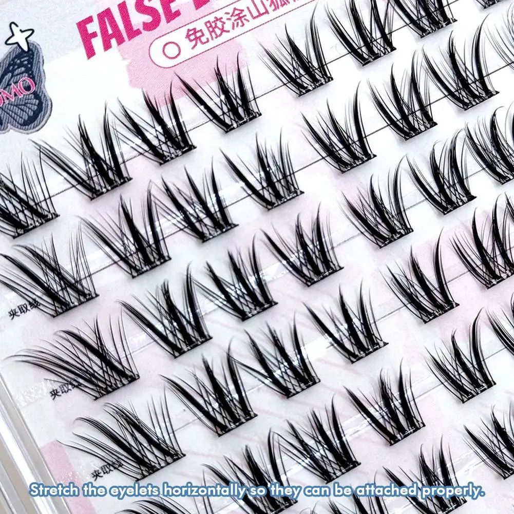 Faux-cils sans colle, sensation de greffage sauvage, épais et photogénique, Style renard, gros yeux, outil de maquillage