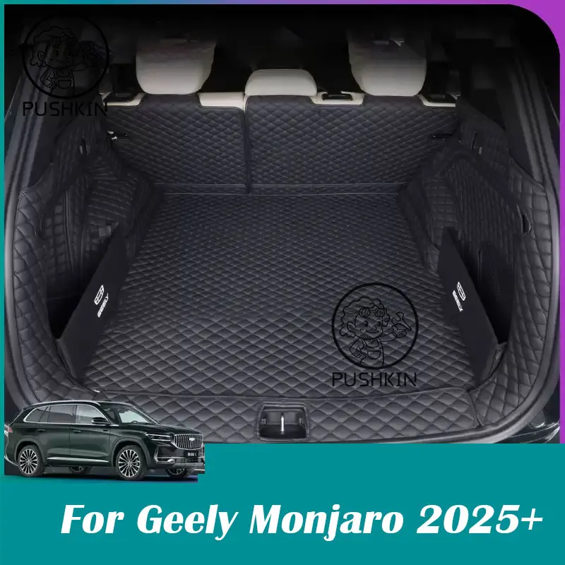 

For Geely Monjaro Grand Koleos 2025 2026 Car Boot Mat Rear Trunk Liner Cargo Leather Floor Carpet Protector Accessories