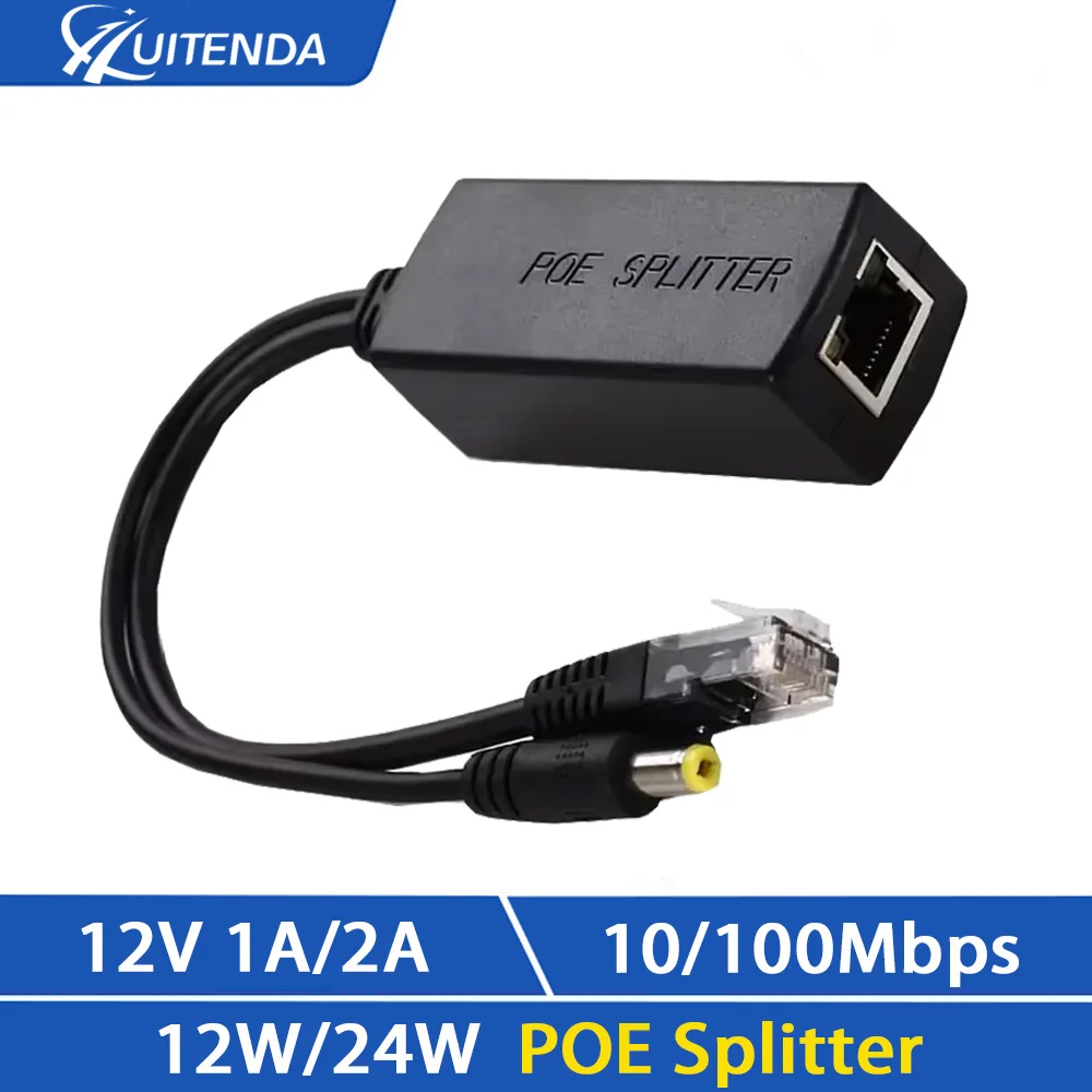 

Huitenda POE Splitter Standard 48 В до 12 В 1A/2A Кабель 10/100 Мбит/с Модуль питания Адаптер Инжектор для IP-камеры Switch POE
