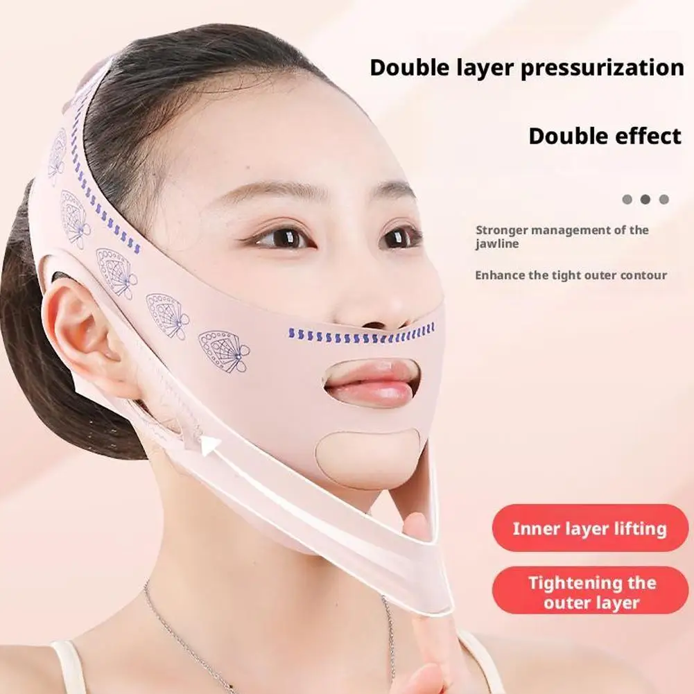 Vライン整形フェイスバンド、女性用リフトアップチークバンド、通気性のある睡眠用フェイスシェイパー、二重あご引き締めスリムストラップ