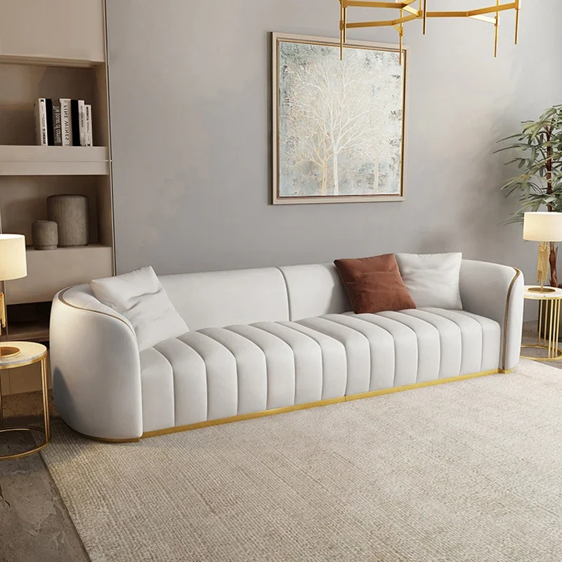 

z Elegant White Modern Design Modular Furniture Villa Home Living Room Luxury Leather Combination Sofa