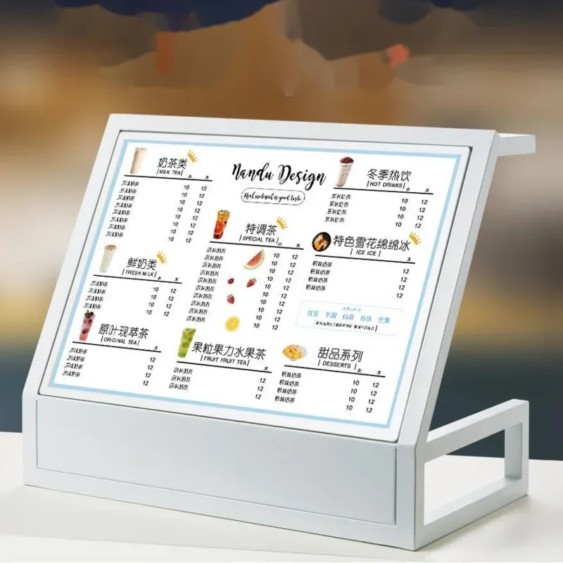 Innovative LED Menu Display CardIlluminated Milk Tea and Coffee Shop LightRestaurant Table Order Plate Rack New Arrivals