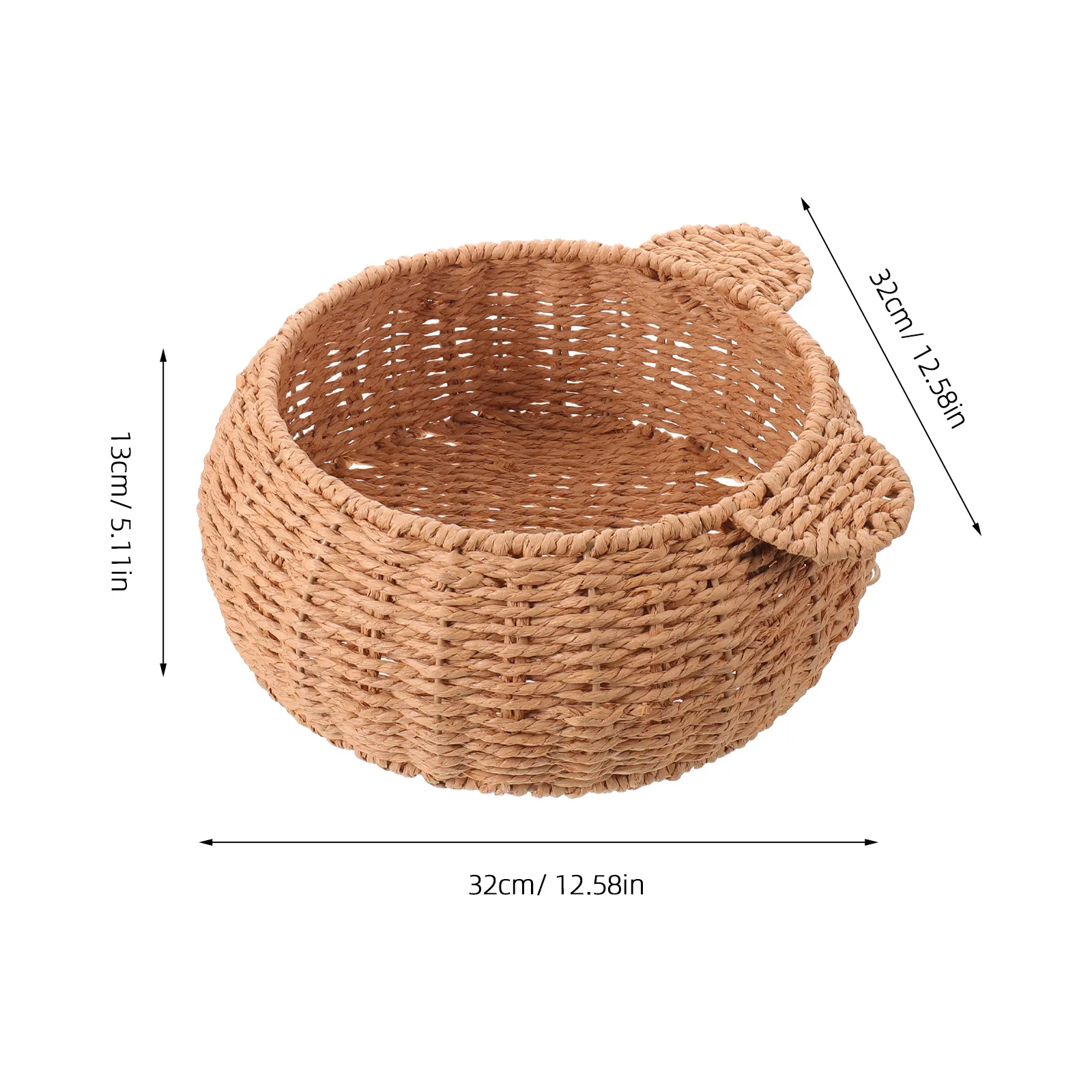 Imitation Rattan Woven Hanging Basket Wall Mounted Shallow Organizer for Kitchen Bathroom Storage Fruit Small Item