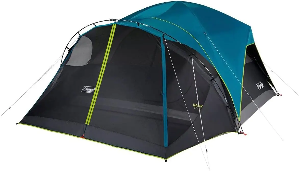 8-Person Carlsbad Dark Room Dome Camping Tent with Screen Room, 2 Rooms, Blue