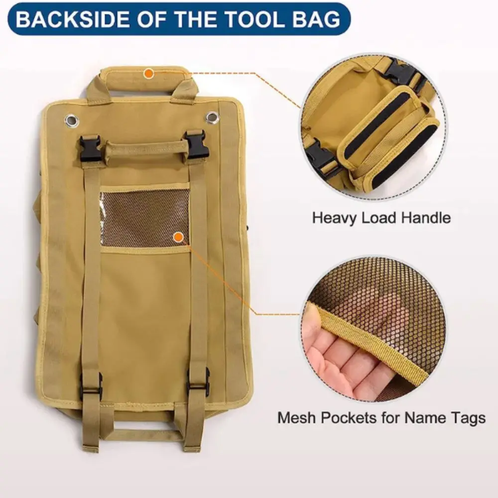 

Легкая складная сумка для инструментов, прочная, большого размера, органайзер для инструментов из оксфордской ткани, с множеством карманов, сумка для хранения инструментов