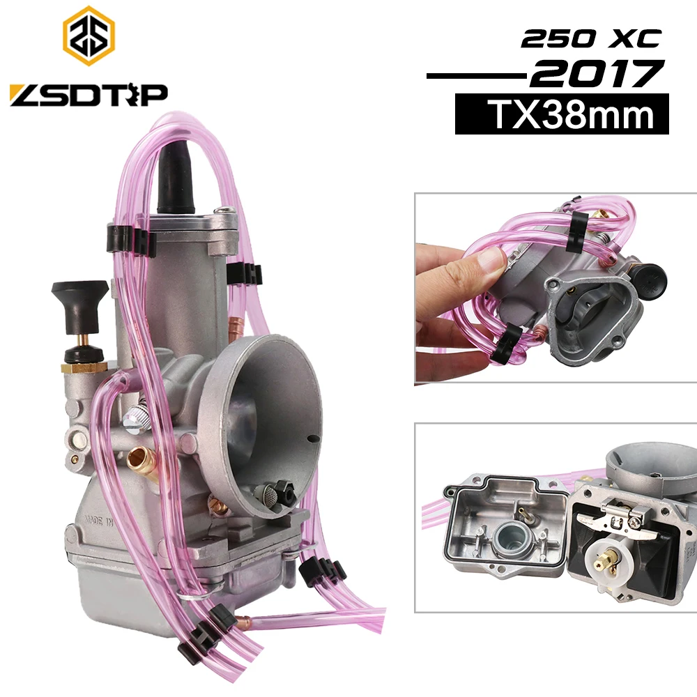 ZSDTRP TX38 Carburetor Motorcycle Carburetor For MIKUNI TX38 38mm KT 250 XC 2017 Motorcycle Carburetor 2T SUV Fit 200-350cc