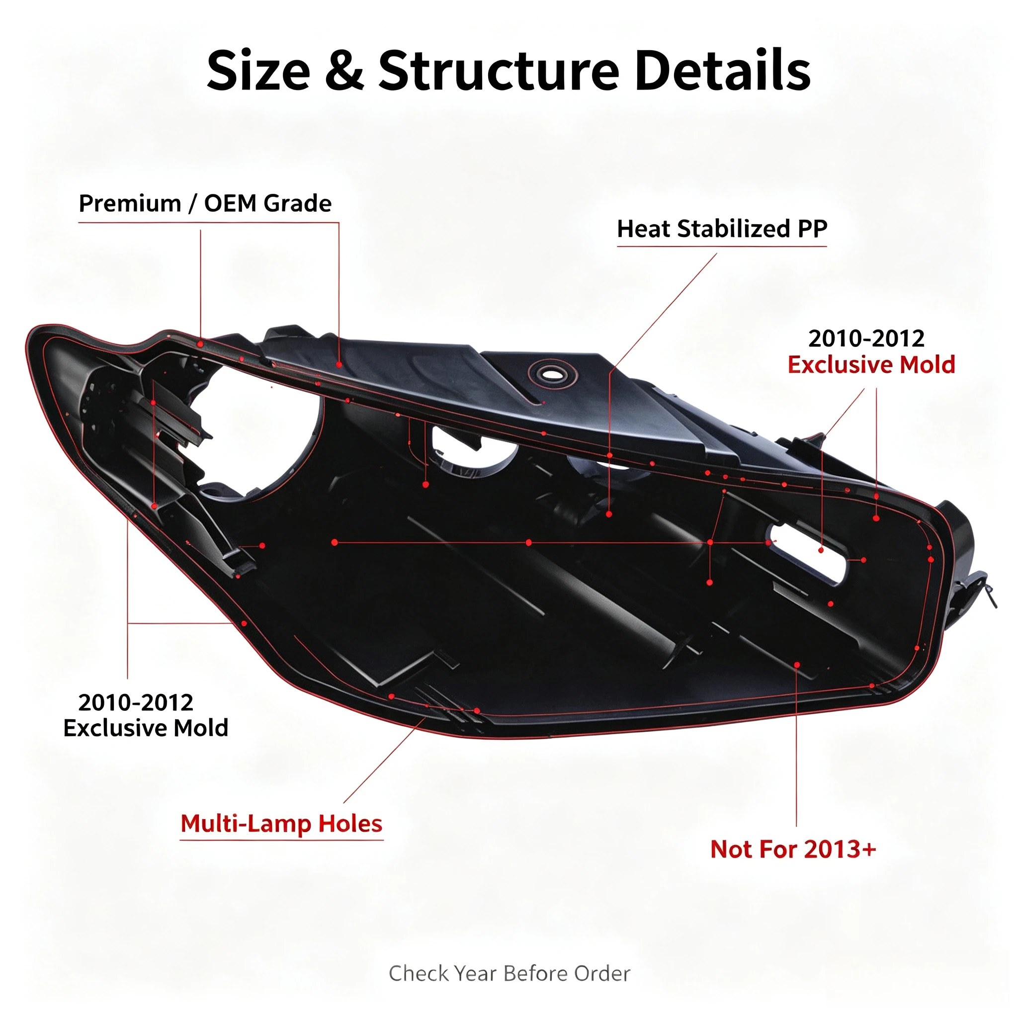 Moggic Clear Headlight Lens Cover Compatible With CC 2010 2011 2012 Base Sport R Line Models Left Or Right Side
