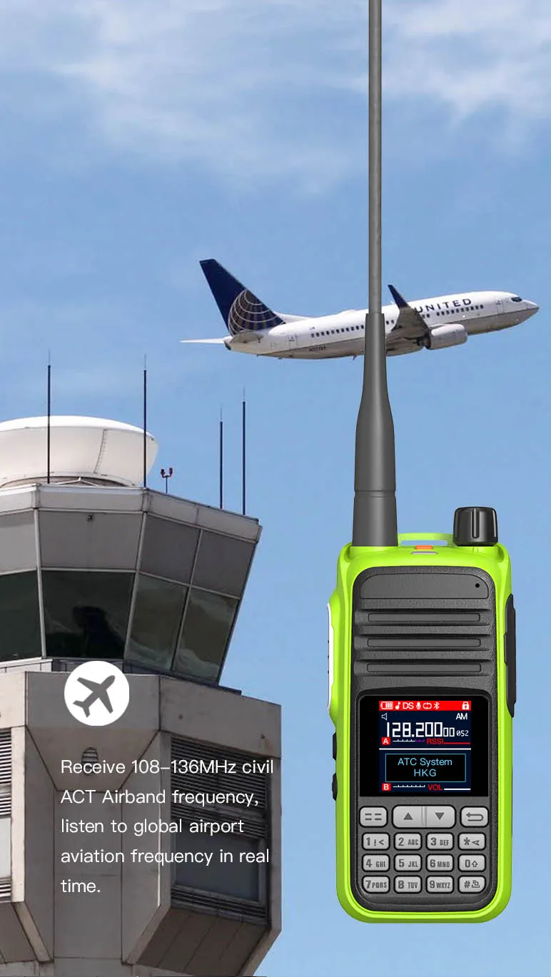ABBREE AR-730 Walkie Talkie 256CH Multi-Band NOAA VOX Wireless Copy Frequency USB Type-C Charging  Color Police Scanner Aviation image 6