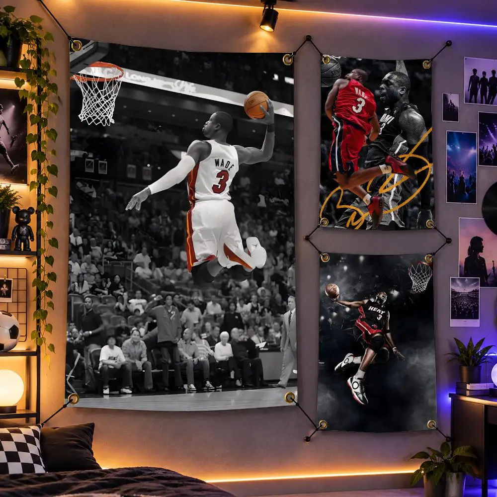 Basketball Dwyane Wade Legend Star Flags Personalized Flag Room Dorm Camping Picnic Garage Bar Indoor Outdoor Wall Decor