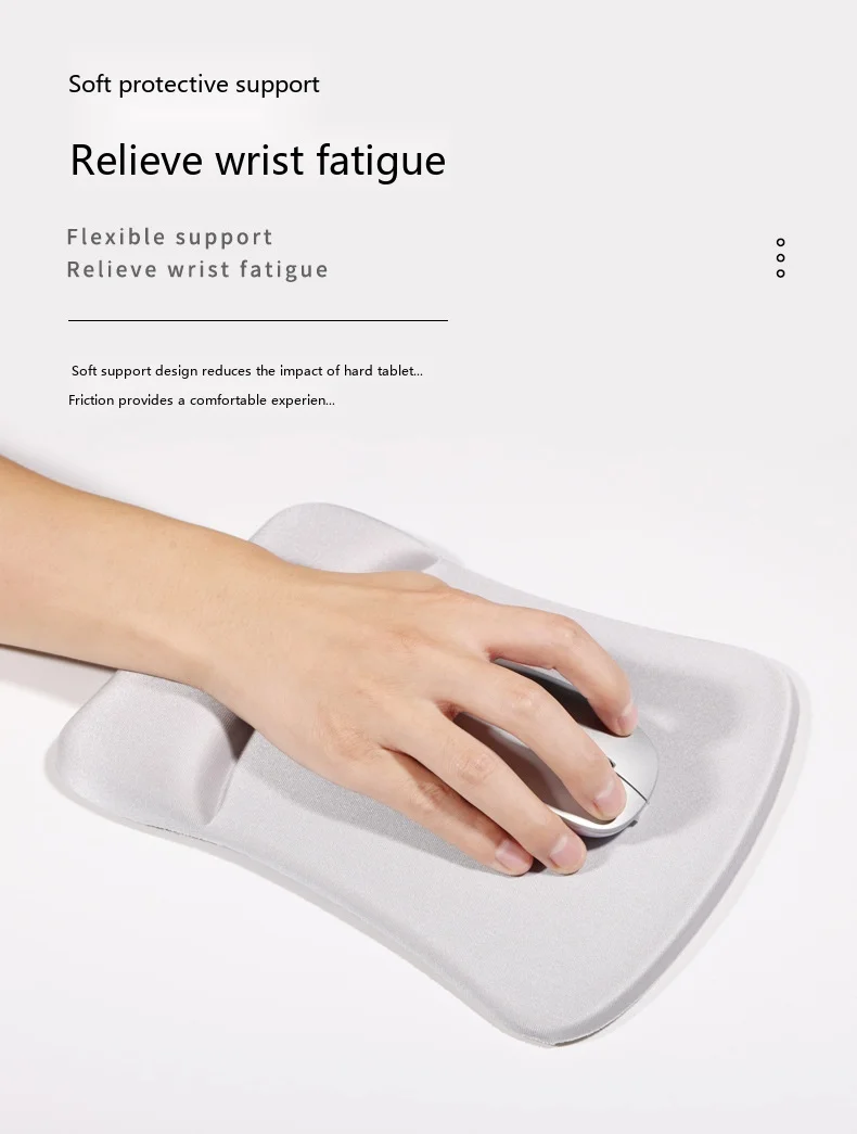 Schaumstoff-Handgelenkauflage für Mauspad, 4 Farben, Büro- und Gaming-Unterlage, ergonomisch, rutschfest, weiche Unterstützung – Detail 2