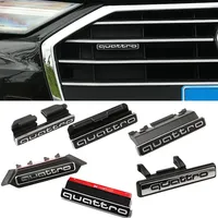 Car Styling Front Grille Emblem Badge For Audi Quattro Q5 A5 A3 A6L A4L Q3 Q5L A8L A7 Four-Wheel Drive Standard Logo Accessories