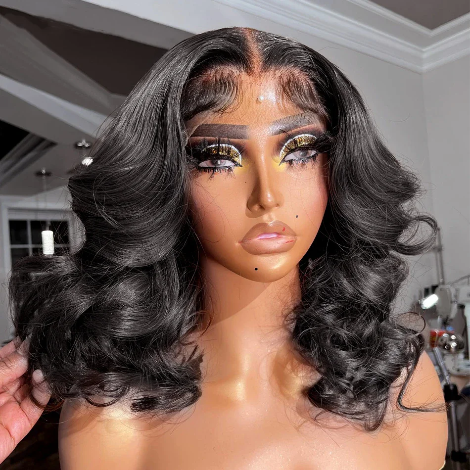 Short Bob Wigs Body Wave 13X4 Transparent Lace Frontal Human Hair Wig 8-16 Inch Brazilian 4x4 Lace Closure Wig For Black Women