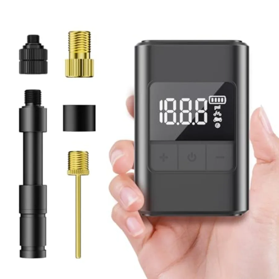 

160PSI Electric Mini Bike Tire Pump Portable Fast Bicycle Pump with Digital Display Pressure Gauge Air Pump for Mountain Bike M