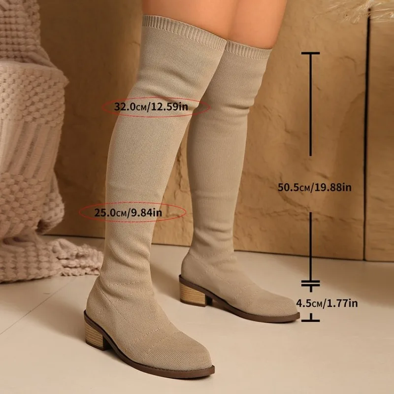 

Women Over The Knee Boots Suede Sexy High Heels Lace Up Long Boots Fall/winter Warm Thigh High Boots Party Plus Size 41 42 43