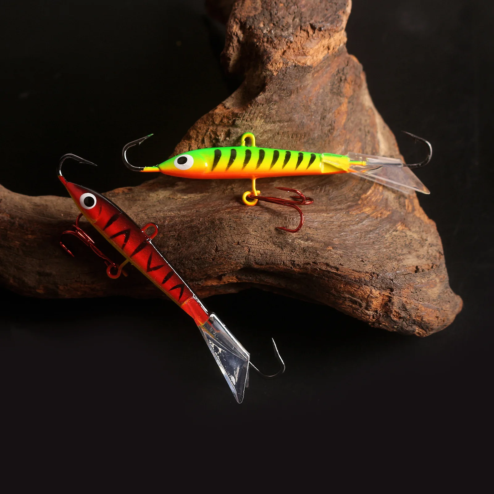 8.2 سنتيمتر 16.6 جرام الجليد الصيد إغراء هوك معالجة سمك السلمون المرقط القفز موازن المعادن الصلبة مع وهمية/الرقصة الطعم صندوق الشتاء Wobblers الرصاص رئيس #6