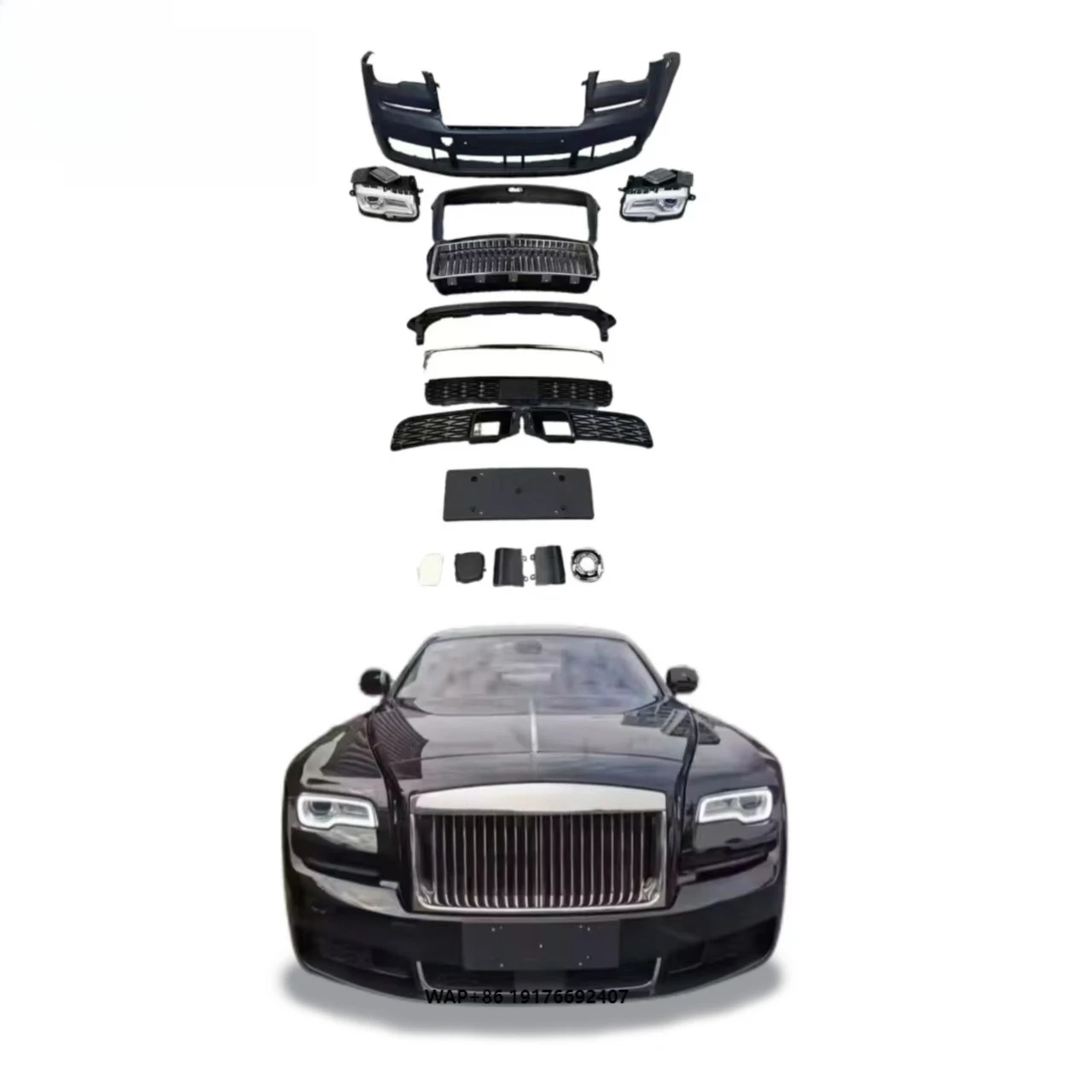 

High Quality Old to New Body Kit for Rolls-Royce Ghost 1st Generation Upgrade 3rd Generation Front Bumper Hood Grille
