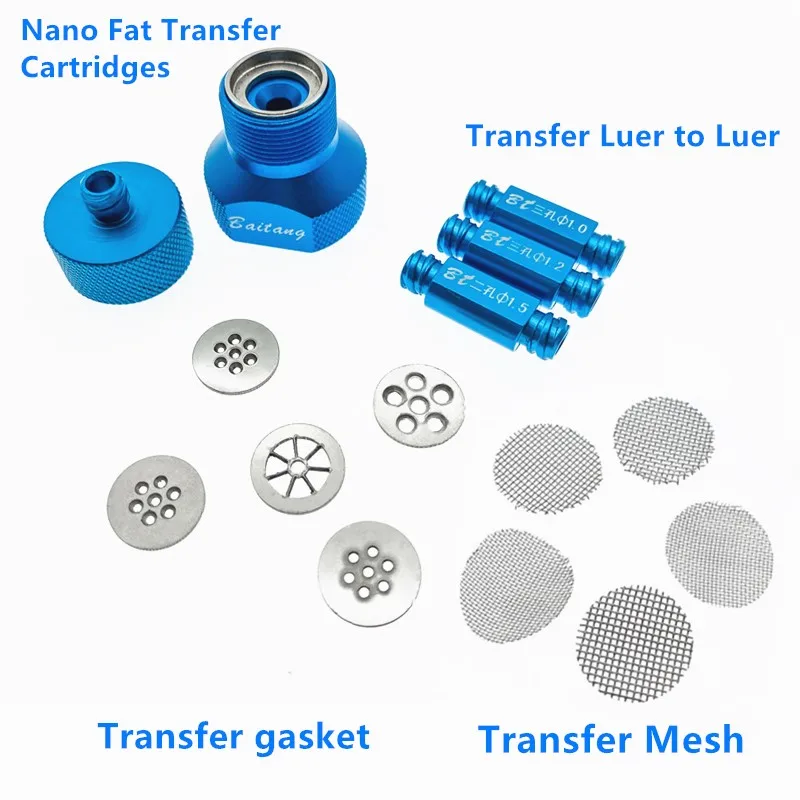 Liposuzione Nano Fat Transfer Nano fat filter set cartucce per convertitori di grasso trasferisci Luer a Luer per strumenti per la pratica della chirurgia grassa