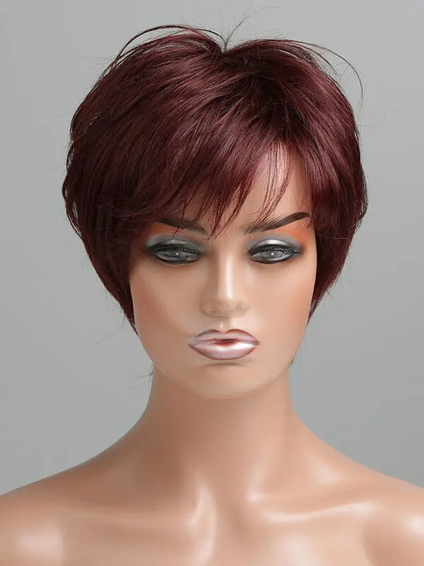 

Wine Red Bob Straight Hairstyles Women's Natural Wig 6 Inch