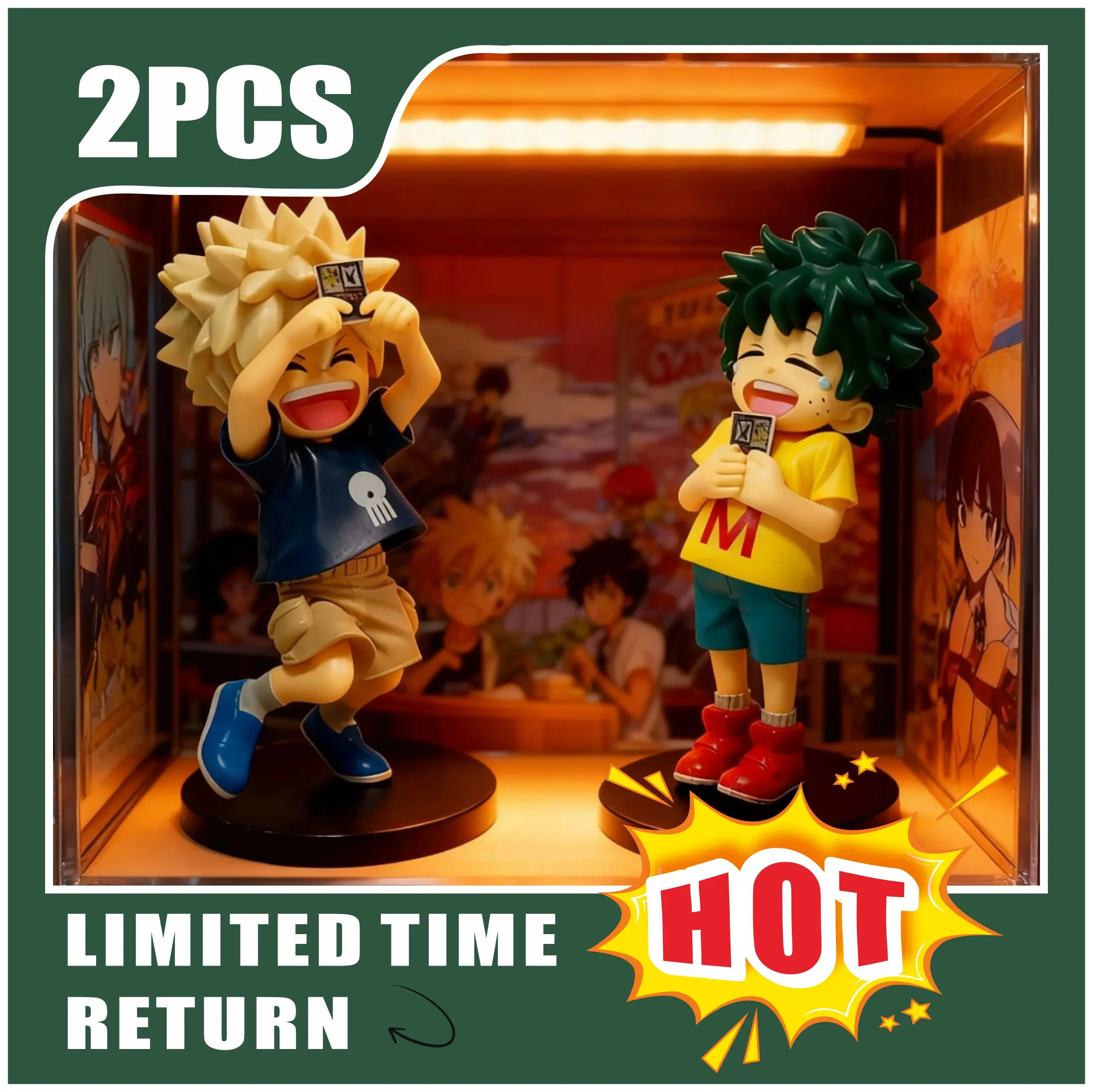 Zeitlich begrenzte Rückgabe! My Hero Academia Izuku Midoriya / Katsuki Bakugo Anime Merch – Figurenmodell, Desktop-Dekoration und Fan-Kolle
