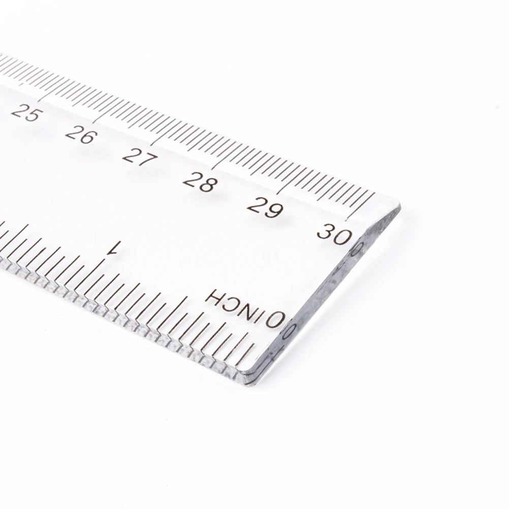 

10Pcs Transparent Plastic Straight Ruler Wear Resistant Clear Scale Measurement Tool School Office Student 30cm