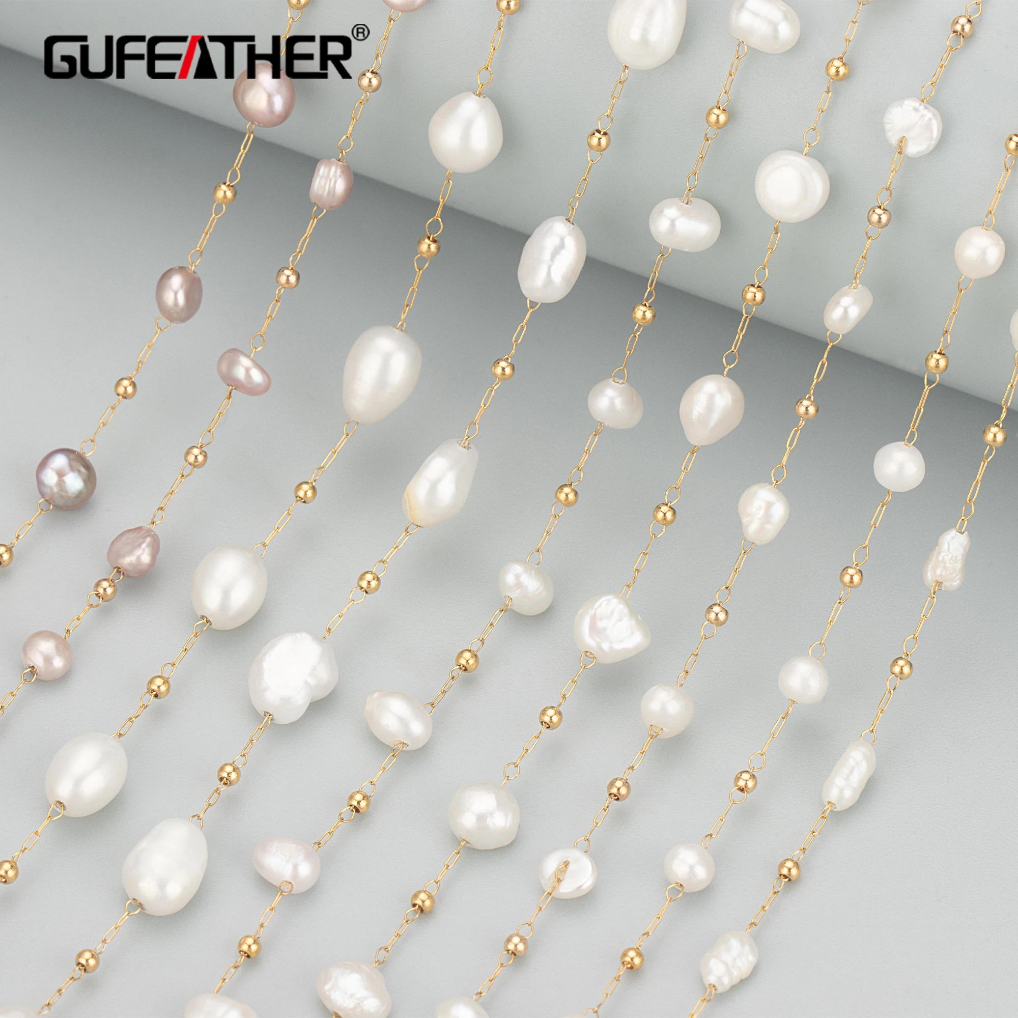 

GUFEATHER C323,chain,stainless steel,nickel free,natural pearl,hand made,jewelry findings,diy bracelet necklace,1m/lot