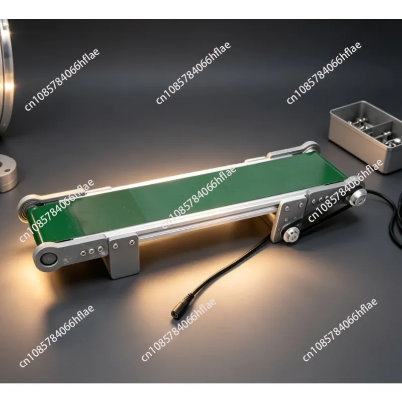 Mini-bande transporteuse électrique de bureau 10×35cm, vitesse variable 0-116RPM, équipement pour modèles d'ascenseurs DIY et expériences sur la friction