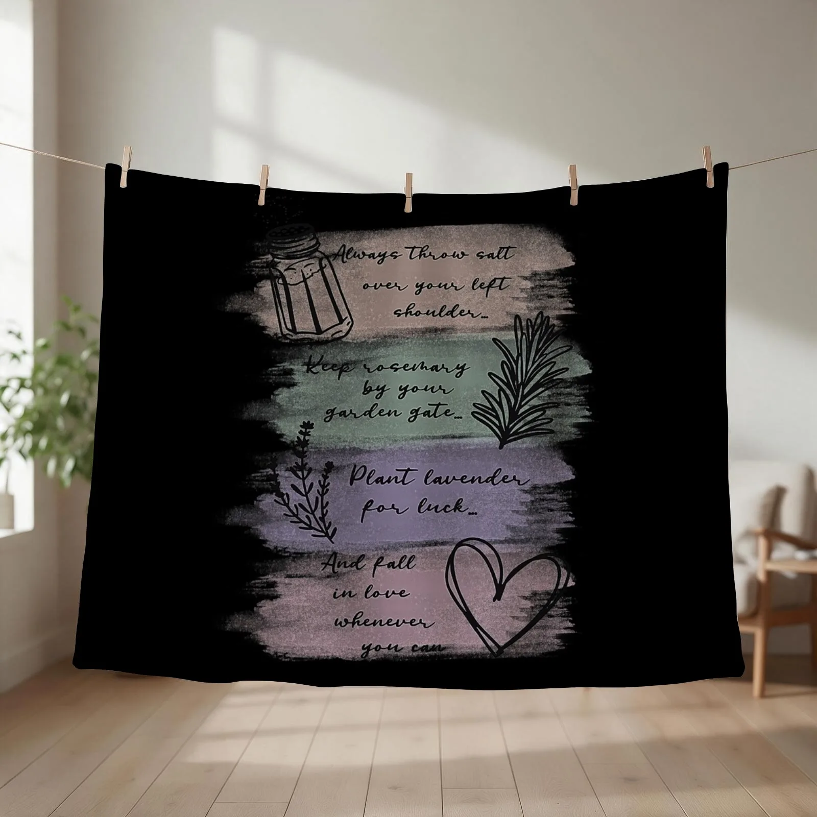 Always Throw Spilled Salt Practical Magic Inspirit Quote Throw Blanket Furry Luxury Brand Quilt for sofa Blankets