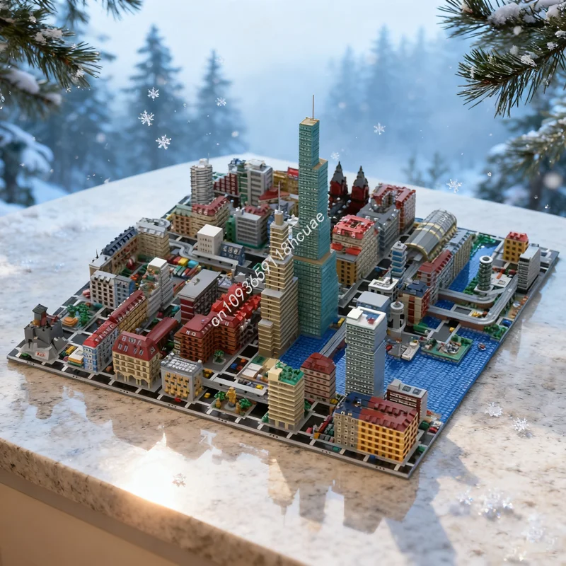 

7166 шт. MOC Коллекция Микрополиса 4 Хорошая подходящая модель Строительные блоки Конструкция Рождественский подарок DIY Идея игрушки Дети День рождения