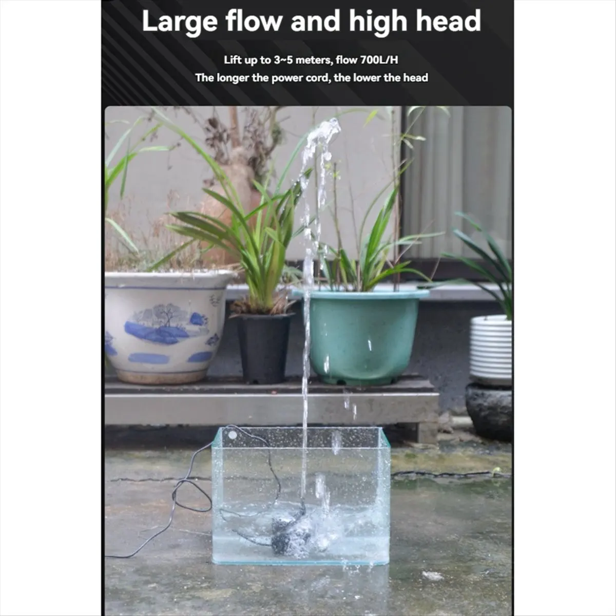 Mini Submersible Pump 18W Fountain 5m High Aquarium Fish Pond