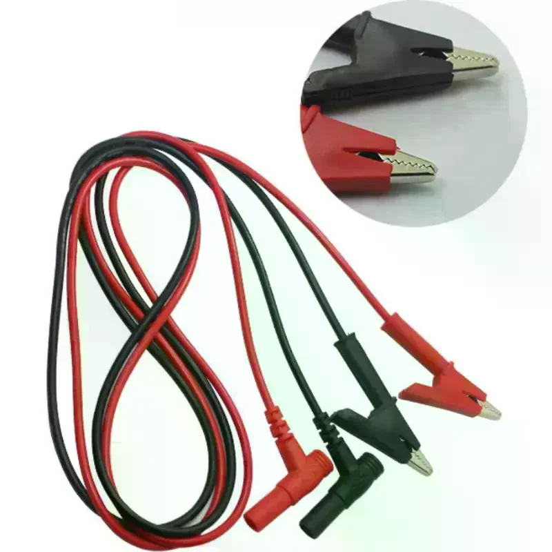 1Pcs 10A Crocodile Clip Electrical Test Lead For Multimeter Testing Alligator Clips To Banana Plug Test Cable Lead Connector