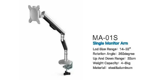 Ergonomic Height Adjustable Pneumatic Computer Mount Stand Double Arm