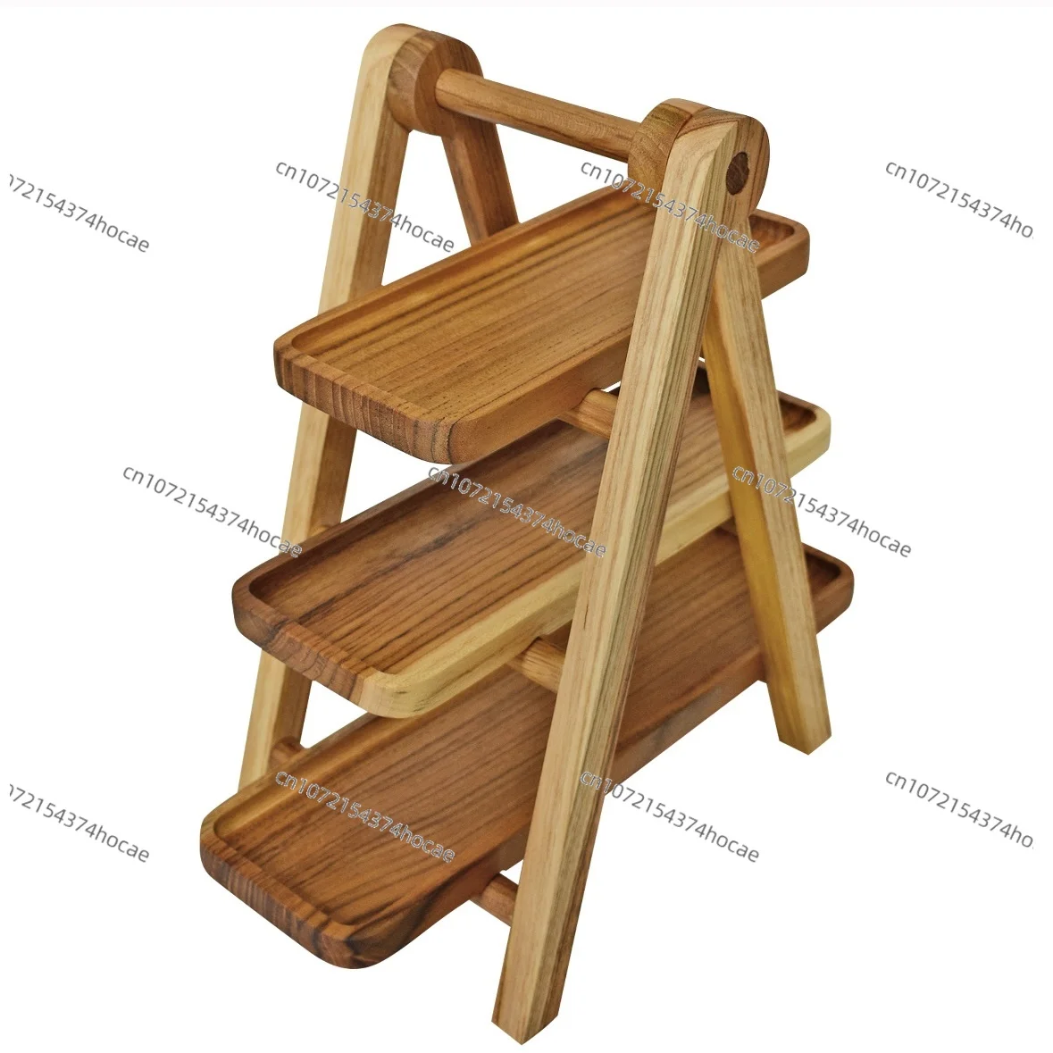 Wooden layered cake stand, multi-layer A-shaped handmade display stand for cupcakes, macarons, desserts