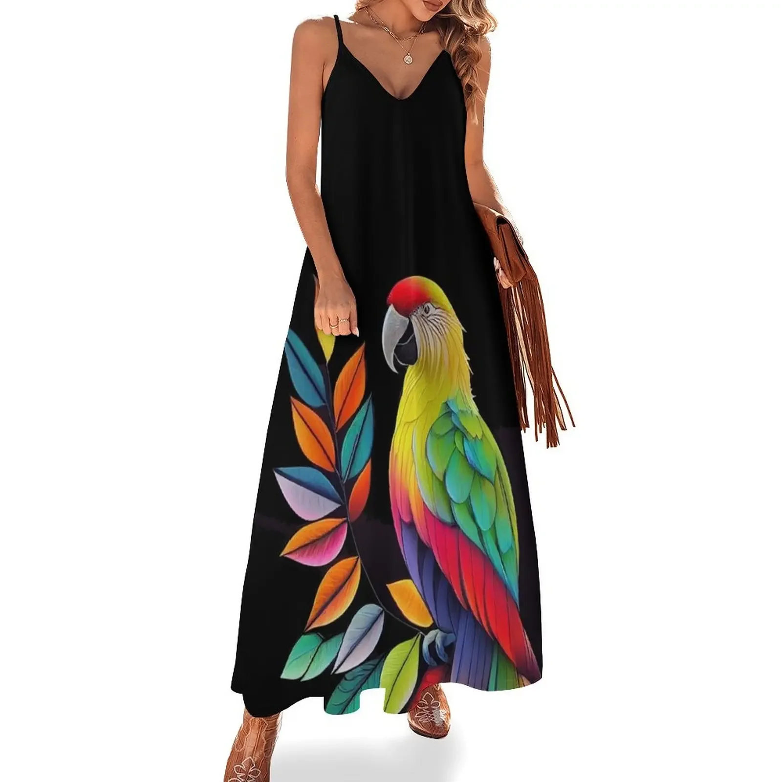 

Parrot in colors Sleeveless Dress Long dress woman women long dresses