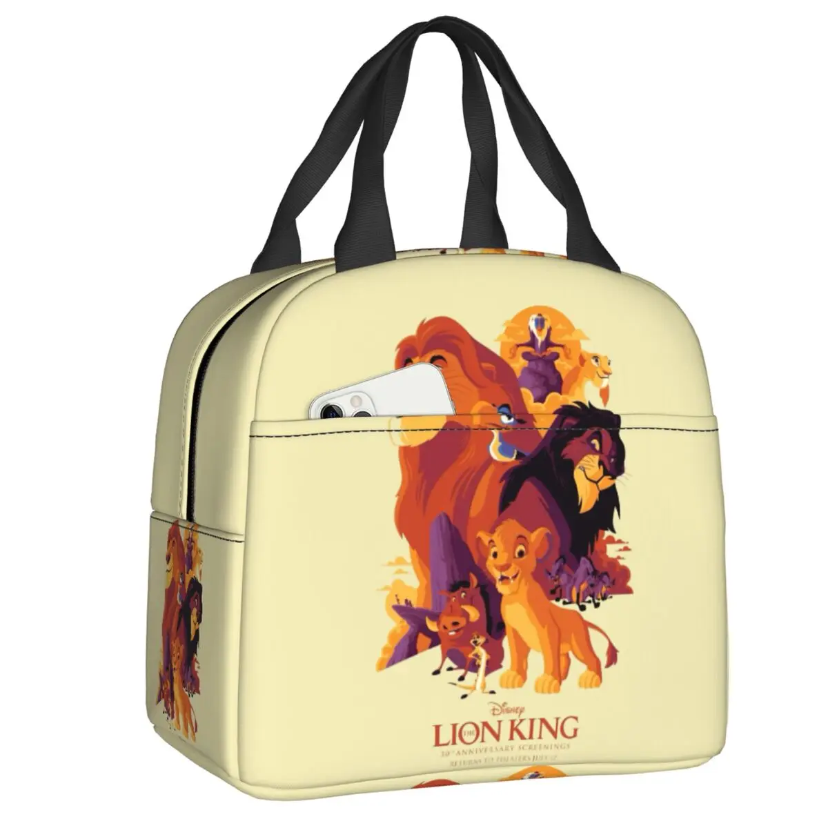 

Custom The Lion King Simba Lunch Bag Leakproof Thermal Cooler Insulated Bento Box For Women Kids Camping Travel Food Tote Bags