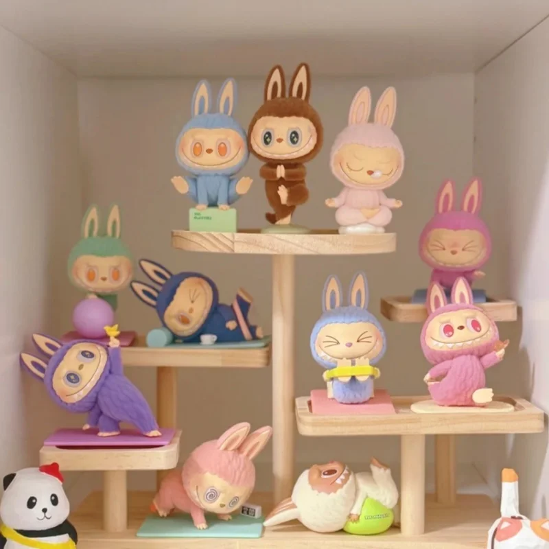 POPMART Resmi Asli Seri The Monsters Labubu Lazy Yoga Kotak Misteri Lucu Buatan Tangan Blind Box Hadiah Kejutan Liburan untuk Wanita