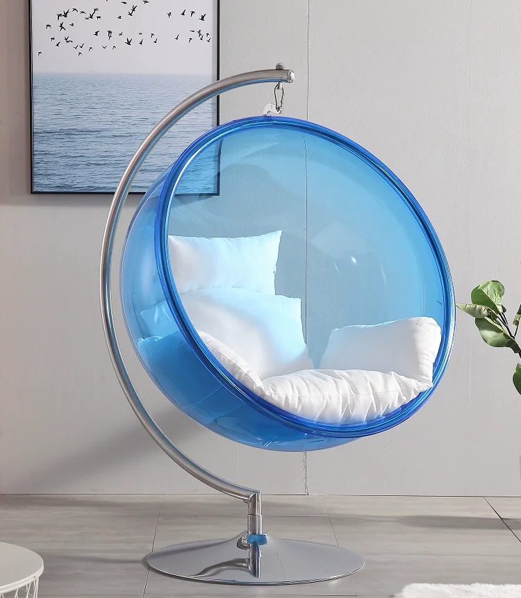 Lounge Chaise Bubble Transparent Glider Single Cradle Indoor Balcony Hanging Basket Chair Swing Rocking Recliner
