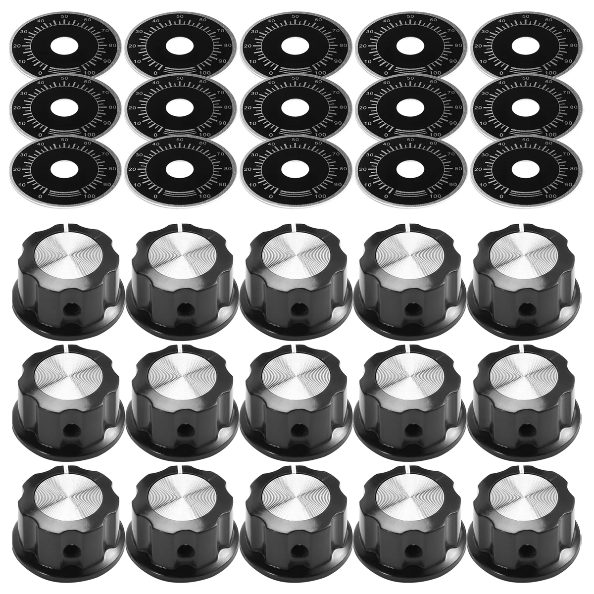 مقبض مقياس الجهد 15 مجموعة من مقابض التحكم في مقياس الجهد A03 ومقياس 0-100