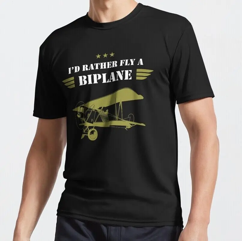 I'D RATHER FLY A BIPLANE - CLASSIC AVIATION T-SHIRT