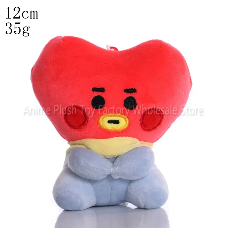 Bandai-llavero con colgante de muñeco de peluche BT21, accesorios de bolsa de juguete, llaveros de dibujos animados de Anime Kawaii, regalo de