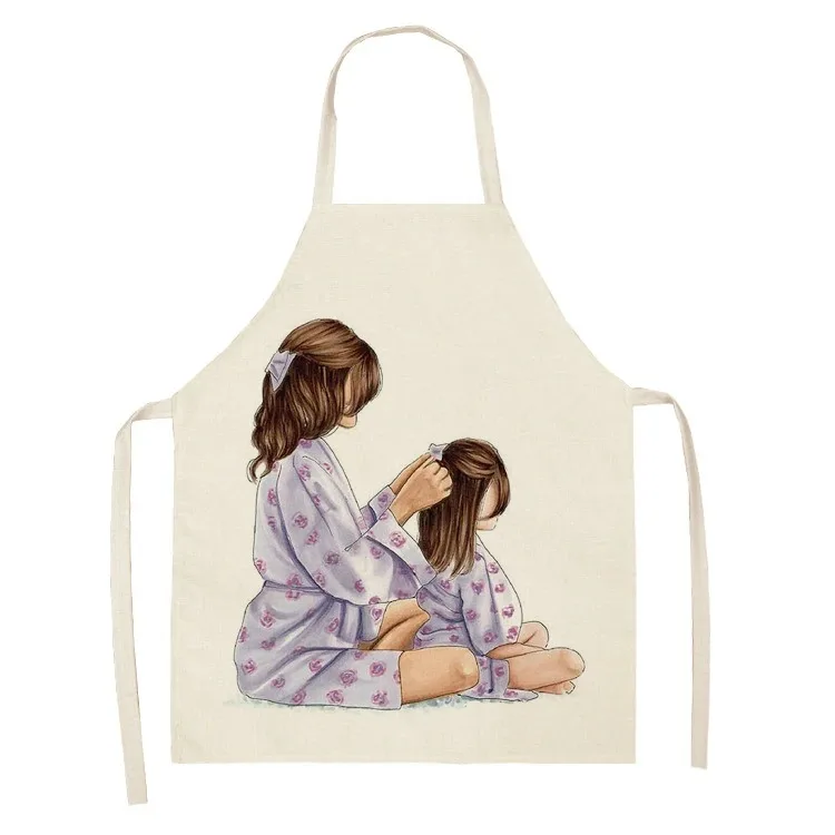 CLOOCL Parent-child Kitchen Apron Super Mama Dot Print Polyester Aprons for Child Adult Home Cleaning Tools Lacing Baking Aprons