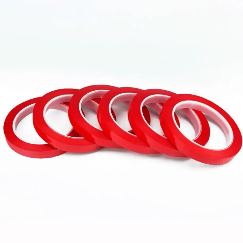 Strong Adhesive 3/5/8/10mm Width Marking Tape 66 Meters Red Coding Tape Whiteboard Tape
