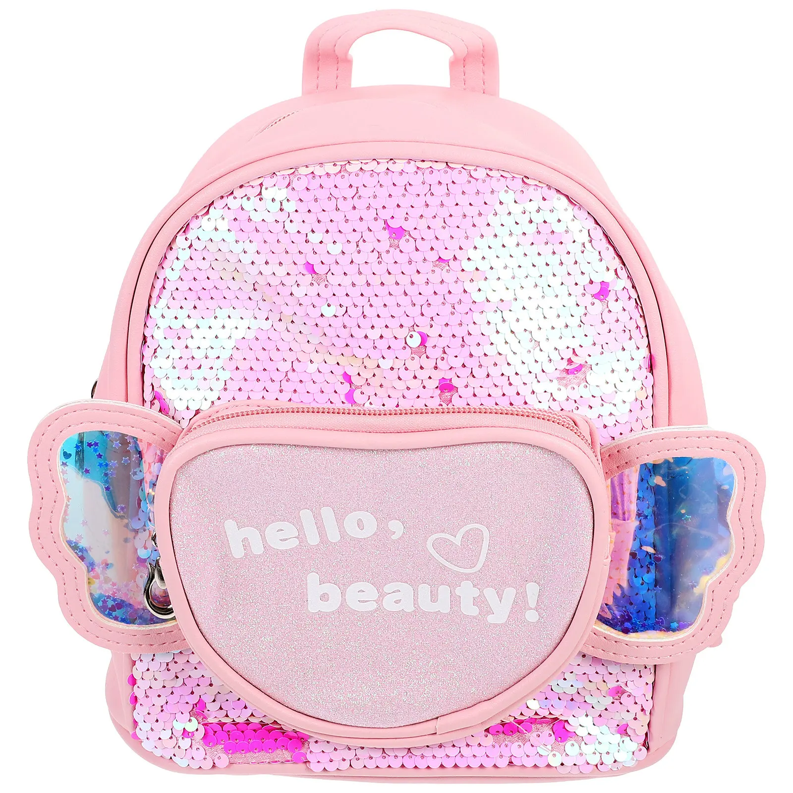 

Girls Sequin Backpack Bright Color Lightweight PU Backpack for School Travel Outdoor Activities Roomy Storage Comfortable Carry