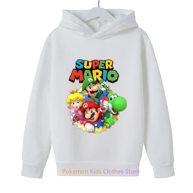 3-12 Years Old Children\'s Super Mario bros Children\'s Clothing Autumn Baby Sweater Print Pokemon Girls Pullover Boys