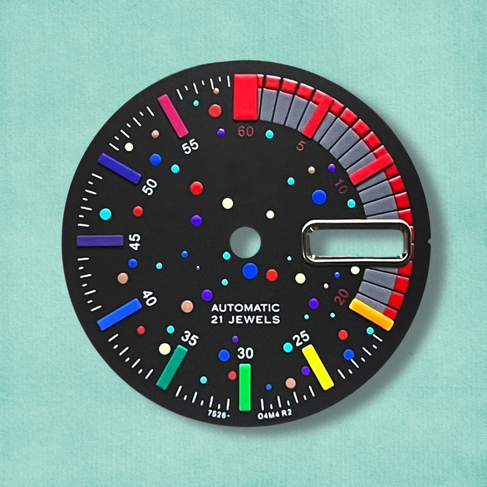 28.5mm S Logo SKX007 Camouflag Dial Fit NH36/4R36 Movement Green Luminous High-Quality Watch Modification Accessories