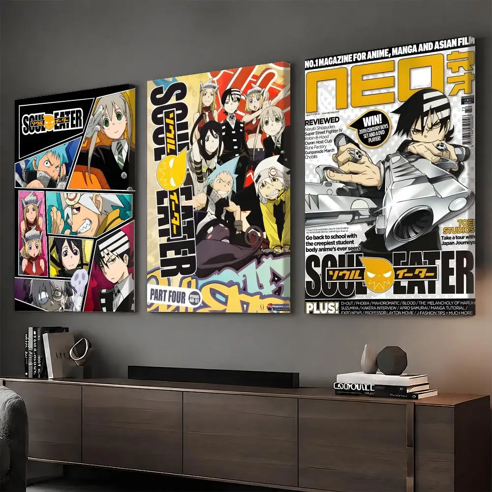 Anime S-Soul Eater Painting Calligraphy HD Canvas Print Poster Wall Art | Optional Frame | Modern Hallway Decor